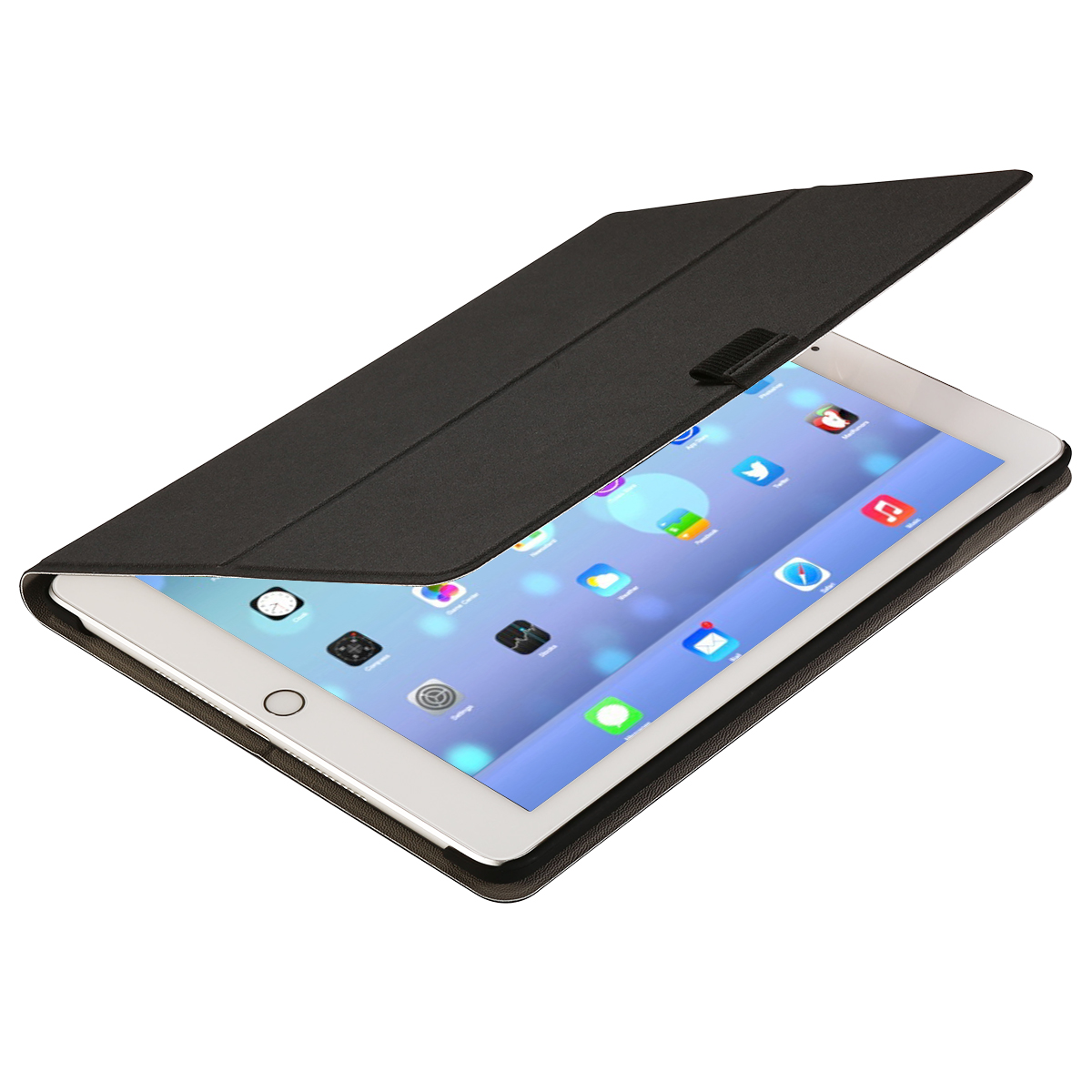 2 folds skidproof standing leather case for iPad